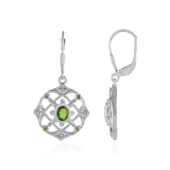 Russischer Diopsid-Silberohrringe
