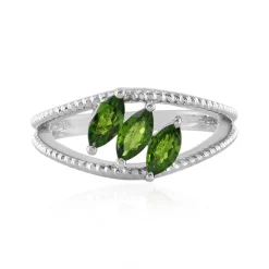 Russischer Diopsid-Silberring