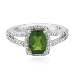 Russischer Diopsid-Silberring