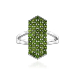 Russischer Diopsid-Silberring