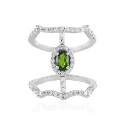 Russischer Diopsid-Silberring