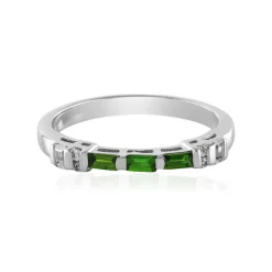 Russischer Diopsid-Silberring (Adela Silber)