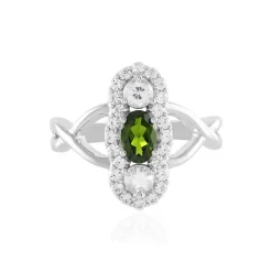 Russischer Diopsid-Silberring