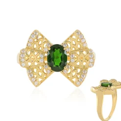 Russischer Diopsid-Silberring