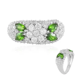 Russischer Diopsid-Silberring