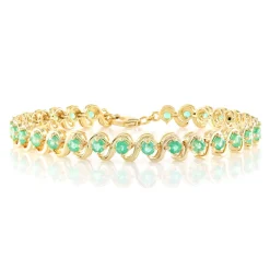 Russischer Smaragd-Silberarmband (Adela Silber)