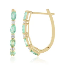 Russischer Smaragd-Silberohrringe (Adela Silber)