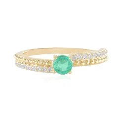 Russischer Smaragd-Silberring (Adela Silber)