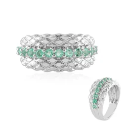 Russischer Smaragd-Silberring (de Melo)