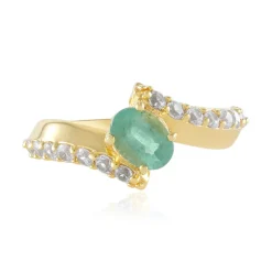 Russischer Smaragd-Silberring (Adela Silber)