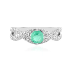 Russischer Smaragd-Silberring (Adela Silber)