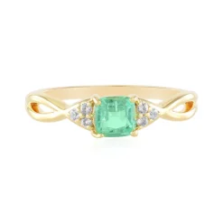 Russischer Smaragd-Silberring (Adela Silber)