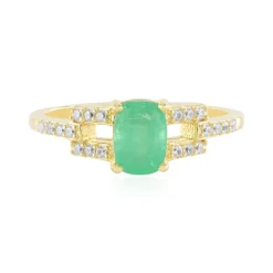 Russischer Smaragd-Silberring (Adela Silber)