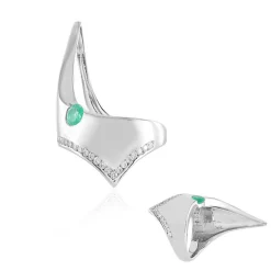 Russischer Smaragd-Silberring (de Melo)