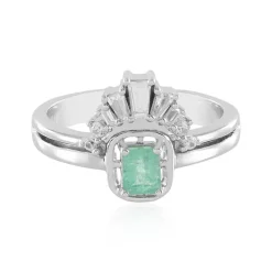 Russischer Smaragd-Silberring (Adela Silber)