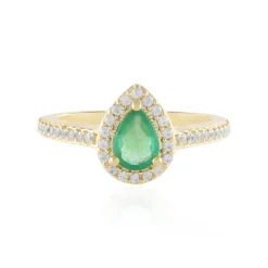 Russischer Smaragd-Silberring (Adela Silber)