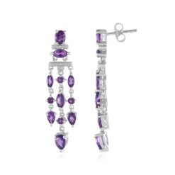 Sambia-Amethyst-Silberohrringe