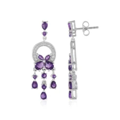 Sambia-Amethyst-Silberohrringe