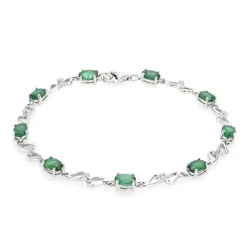 Sambia-Smaragd-Silberarmband