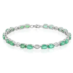 Sambia-Smaragd-Silberarmband