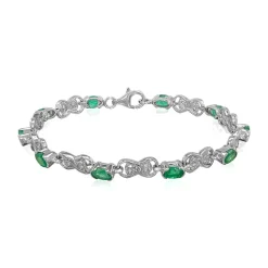 Sambia-Smaragd-Silberarmband