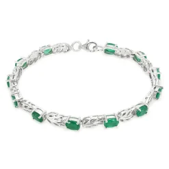 Sambia-Smaragd-Silberarmband