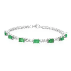 Sambia-Smaragd-Silberarmband