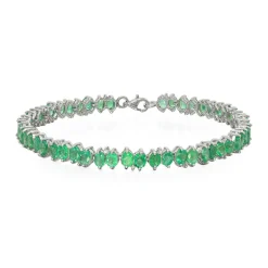 Sambia-Smaragd-Silberarmband