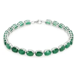 Sambia-Smaragd-Silberarmband