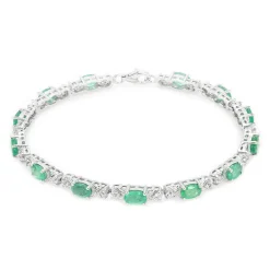 Sambia-Smaragd-Silberarmband