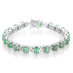 Sambia-Smaragd-Silberarmband