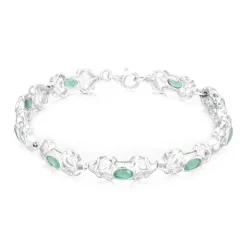 Sambia-Smaragd-Silberarmband