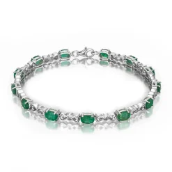 Sambia-Smaragd-Silberarmband