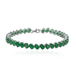 Sambia-Smaragd-Silberarmband