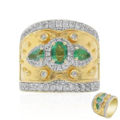 Sambia-Smaragd-Silberring (Dallas Prince Designs)