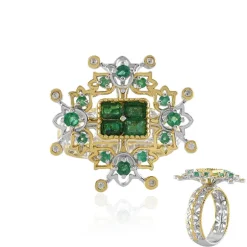 Sambia-Smaragd-Silberring (Gems en Vogue)