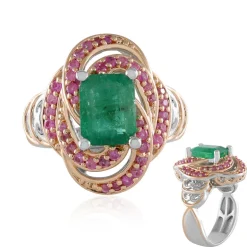 Sambia-Smaragd-Silberring (Gems en Vogue)