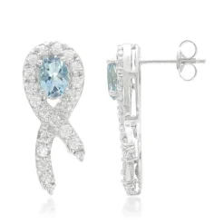 Santa Maria-Aquamarin-Silberohrringe