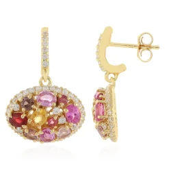 Saphir-Silberohrringe