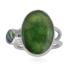 Schildkröten-Chalzedon-Silberring (Bali Barong)