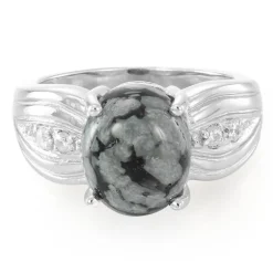 Schneeflocken-Obsidian-Silberring