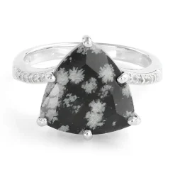 Schneeflocken-Obsidian-Silberring