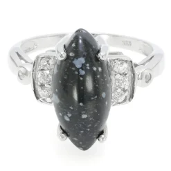 Schneeflocken-Obsidian-Silberring