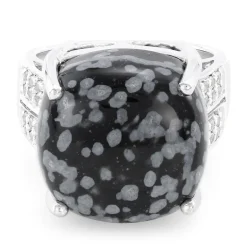 Schneeflocken-Obsidian-Silberring