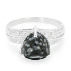 Schneeflocken-Obsidian-Silberring