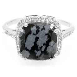 Schneeflocken-Obsidian-Silberring