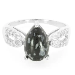 Schneeflocken-Obsidian-Silberring