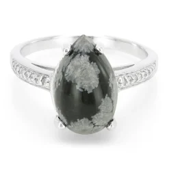 Schneeflocken-Obsidian-Silberring