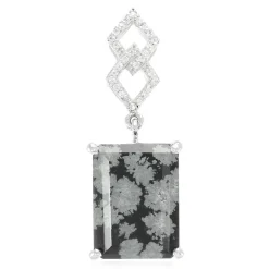 Schneeflocken-Obsidian-Silberanhänger