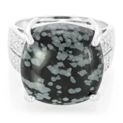 Schneeflocken-Obsidian-Silberring